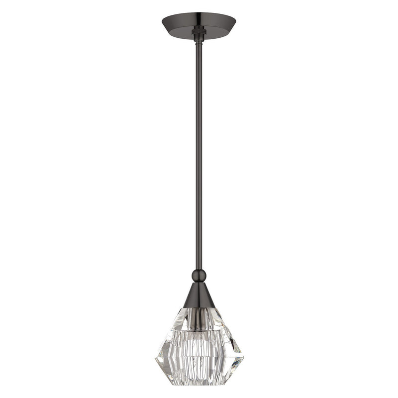 Livex Lighting 47071-46 One Light Pendant, Black Chrome