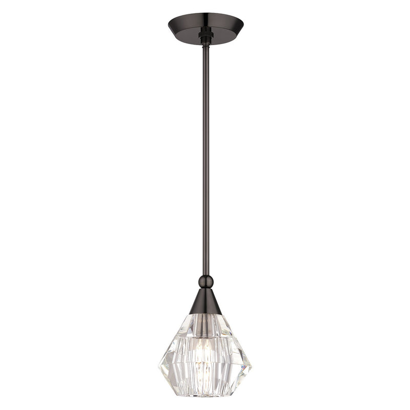 Livex Lighting 47071-46 One Light Pendant, Black Chrome