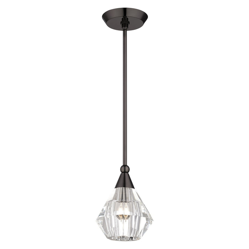 Livex Lighting 47071-46 One Light Pendant, Black Chrome