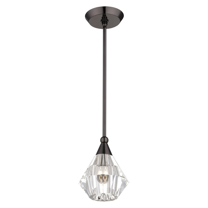 Livex Lighting 47071-46 One Light Pendant, Black Chrome