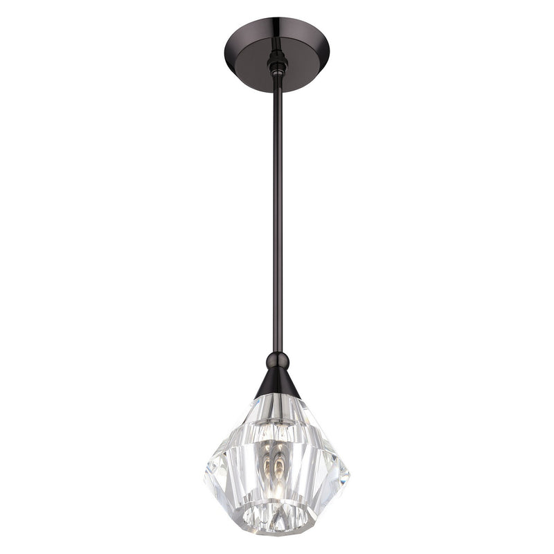 Livex Lighting 47071-46 One Light Pendant, Black Chrome