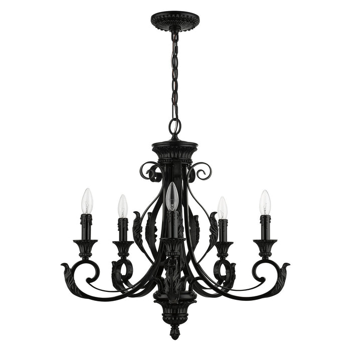 Livex Lighting 49065-68 Five Light Chandelier, Shiny Black