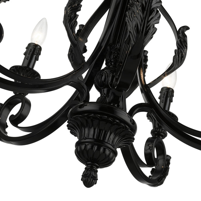 Livex Lighting 49065-68 Five Light Chandelier, Shiny Black
