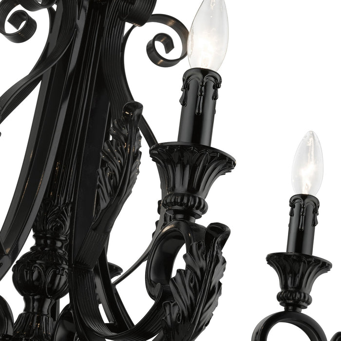 Livex Lighting 49065-68 Five Light Chandelier, Shiny Black