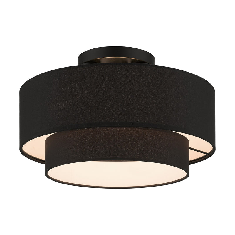 Livex Lighting 50272-04 Three Light Semi-Flush Mount, Black