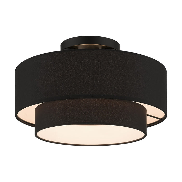 Livex Lighting 50272-04 Three Light Semi-Flush Mount, Black