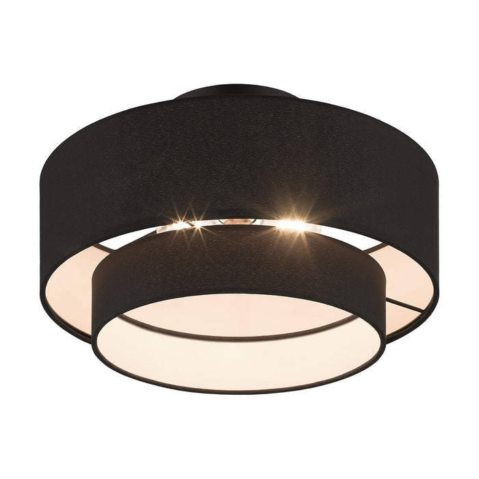 Livex Lighting 50272-04 Three Light Semi-Flush Mount, Black