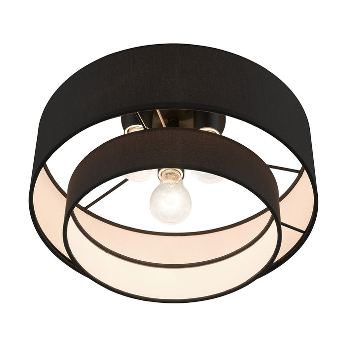 Livex Lighting 50272-04 Three Light Semi-Flush Mount, Black