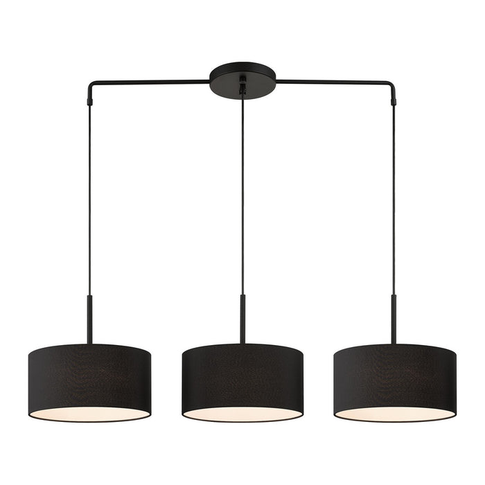 Livex Lighting 50273-04 Three Light Linear Chandelier, Black
