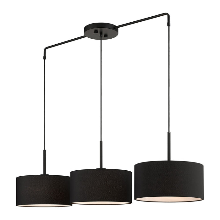 Livex Lighting 50273-04 Three Light Linear Chandelier, Black