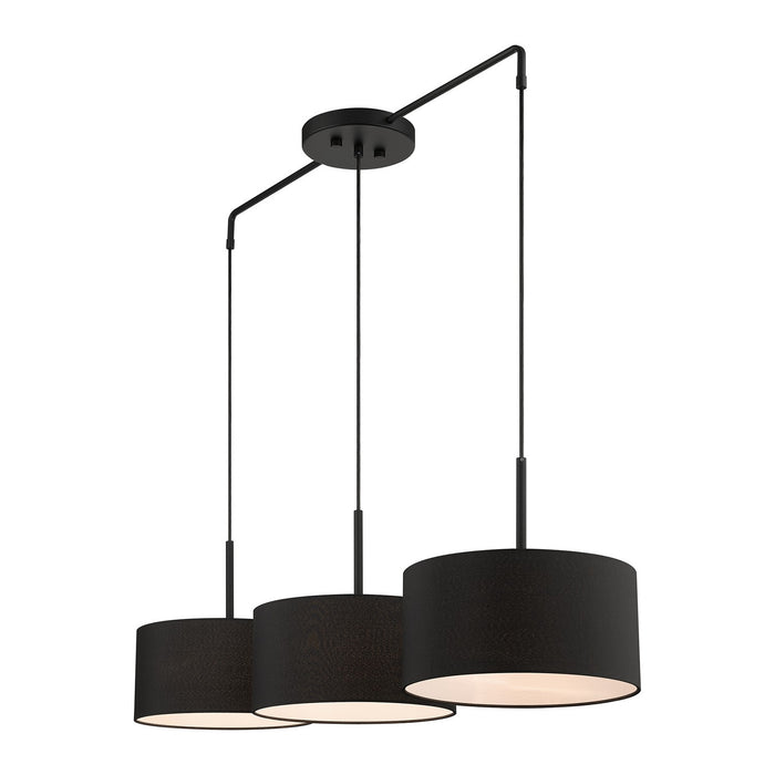 Livex Lighting 50273-04 Three Light Linear Chandelier, Black