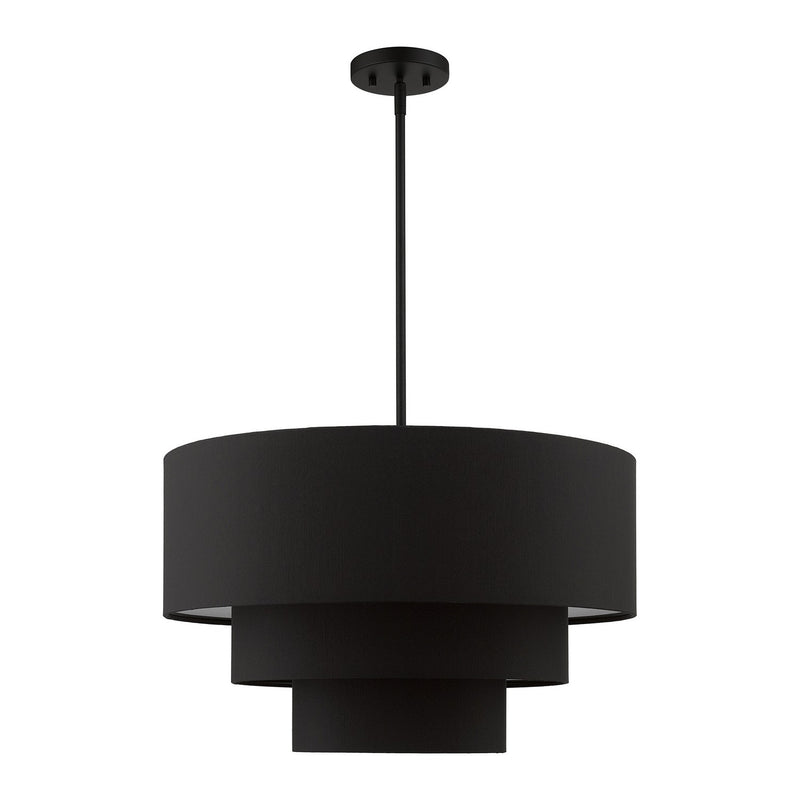Livex Lighting 50274-04 Four Light Pendant Chandelier, Black