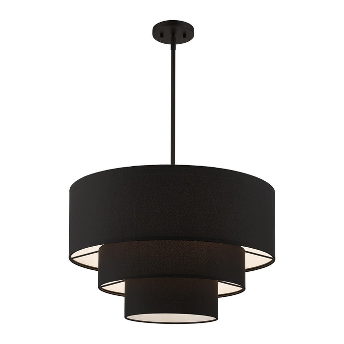 Livex Lighting 50274-04 Four Light Pendant Chandelier, Black
