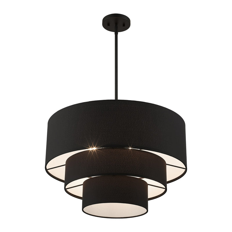 Livex Lighting 50274-04 Four Light Pendant Chandelier, Black
