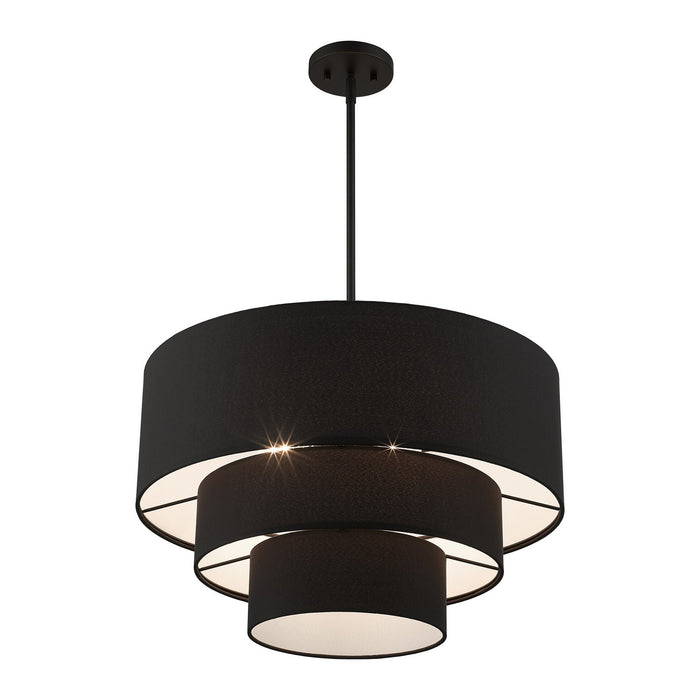 Livex Lighting 50274-04 Four Light Pendant Chandelier, Black