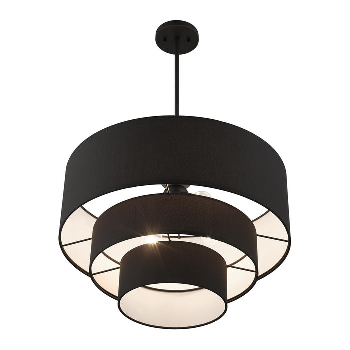 Livex Lighting 50274-04 Four Light Pendant Chandelier, Black