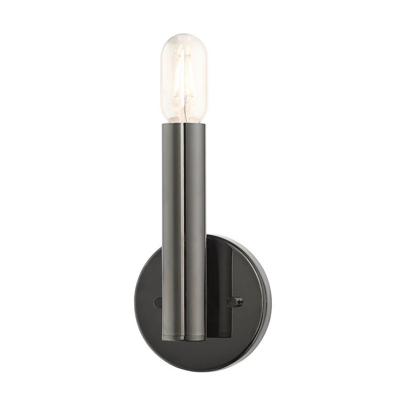 Livex Lighting 51131-46 One Light Wall Sconce, Black Chrome