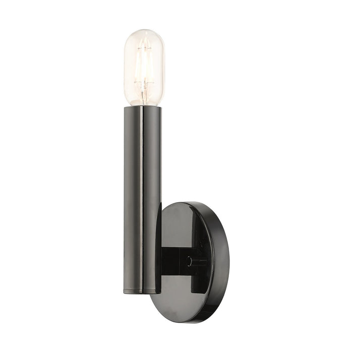 Livex Lighting 51131-46 One Light Wall Sconce, Black Chrome