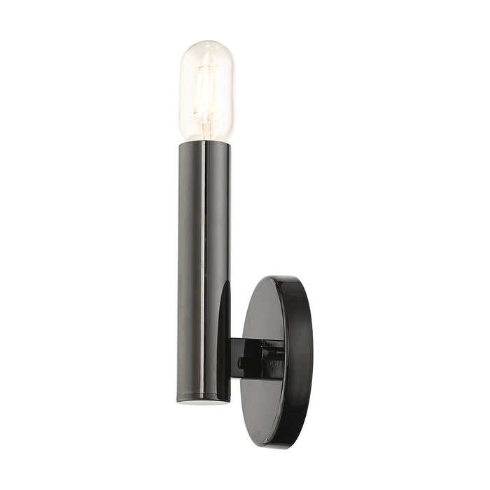Livex Lighting 51131-46 One Light Wall Sconce, Black Chrome