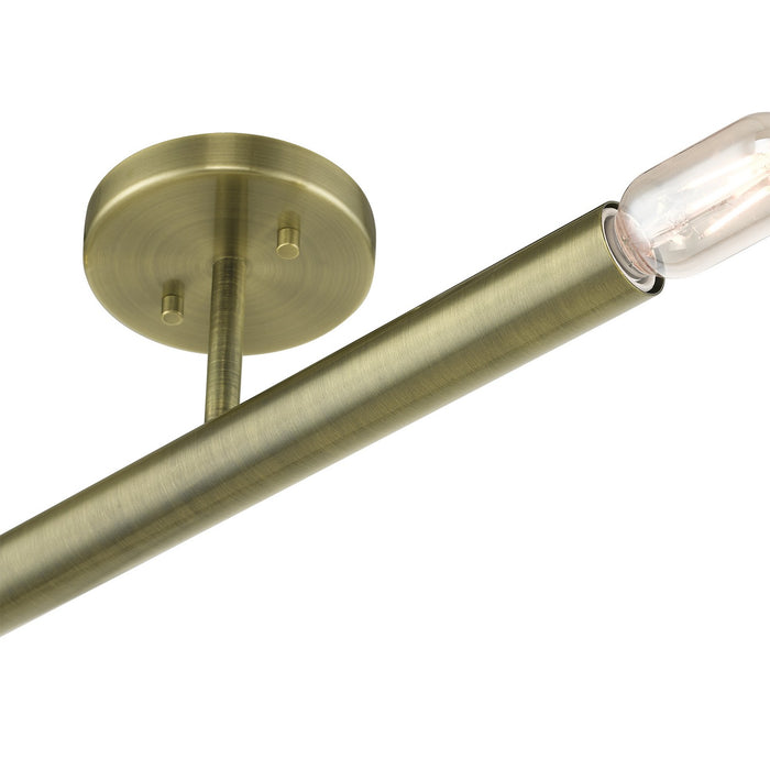 Livex Lighting 51139-01 Two Light Semi-Flush Mount, Antique Brass