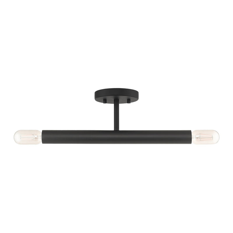 Livex Lighting 51139-04 Two Light Semi-Flush Mount, Black