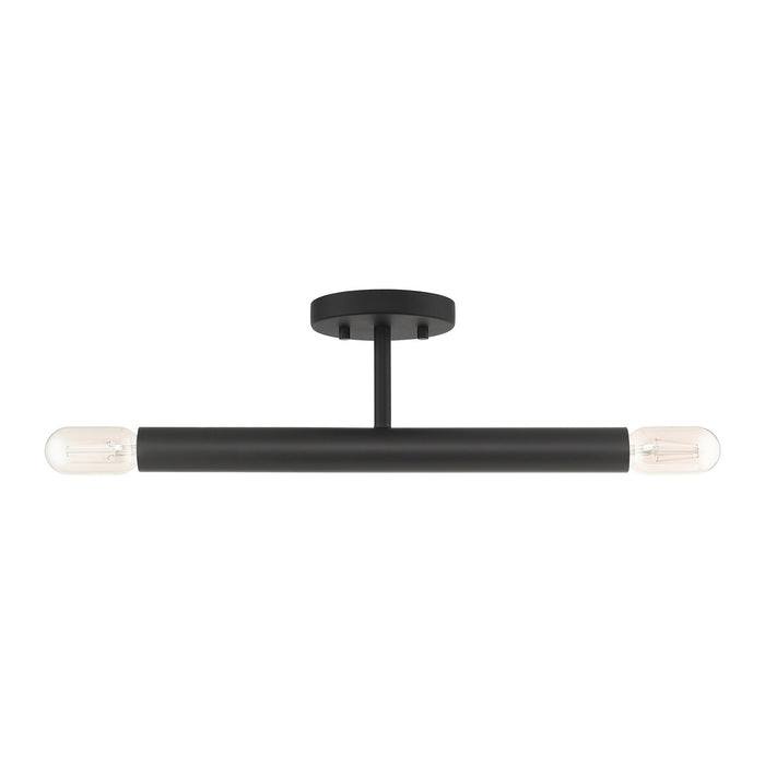 Livex Lighting 51139-04 Two Light Semi-Flush Mount, Black