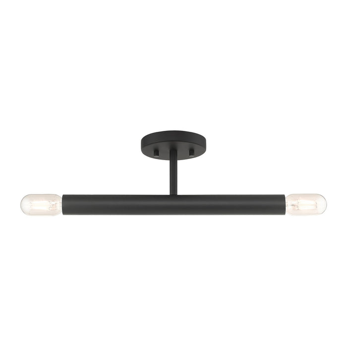 Livex Lighting 51139-04 Two Light Semi-Flush Mount, Black