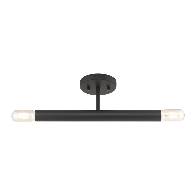 Livex Lighting 51139-04 Two Light Semi-Flush Mount, Black