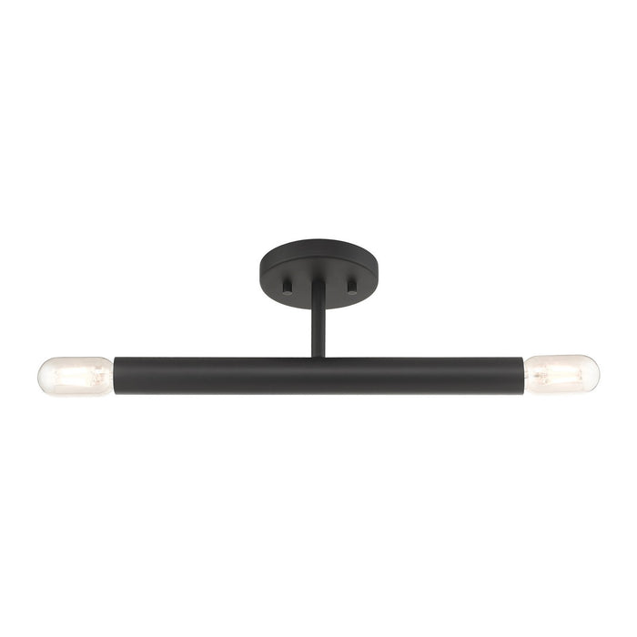 Livex Lighting 51139-04 Two Light Semi-Flush Mount, Black