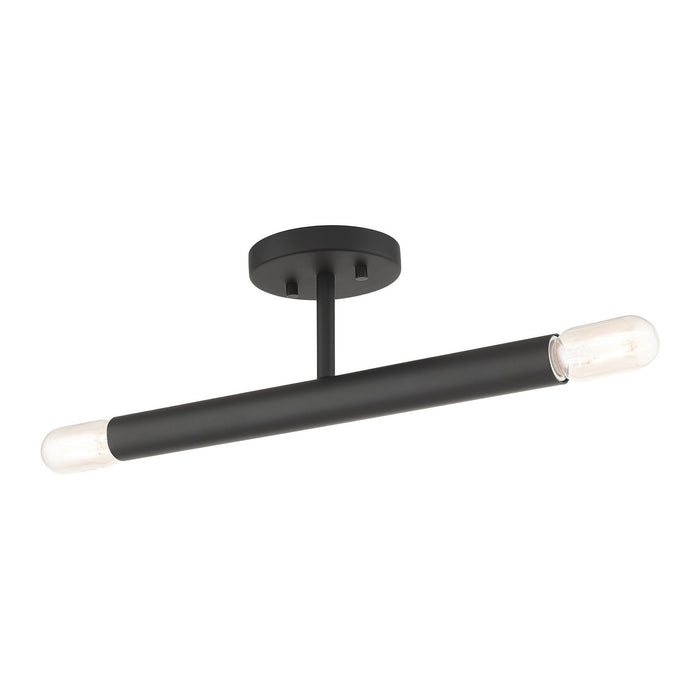 Livex Lighting 51139-04 Two Light Semi-Flush Mount, Black