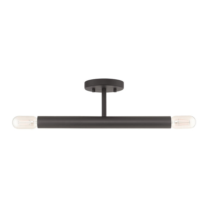 Livex Lighting 51139-07 Two Light Semi-Flush Mount, Bronze