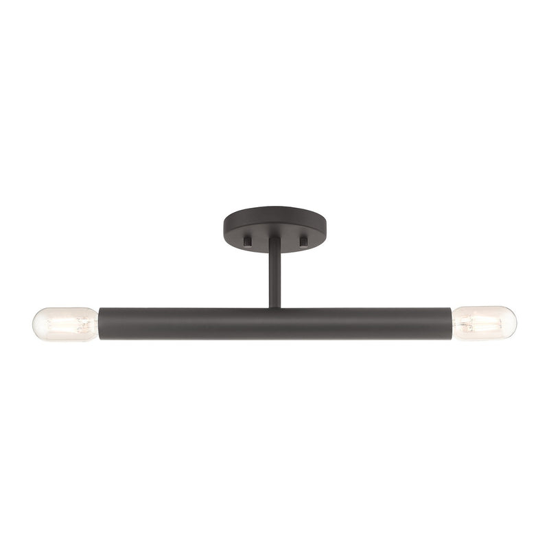 Livex Lighting 51139-07 Two Light Semi-Flush Mount, Bronze