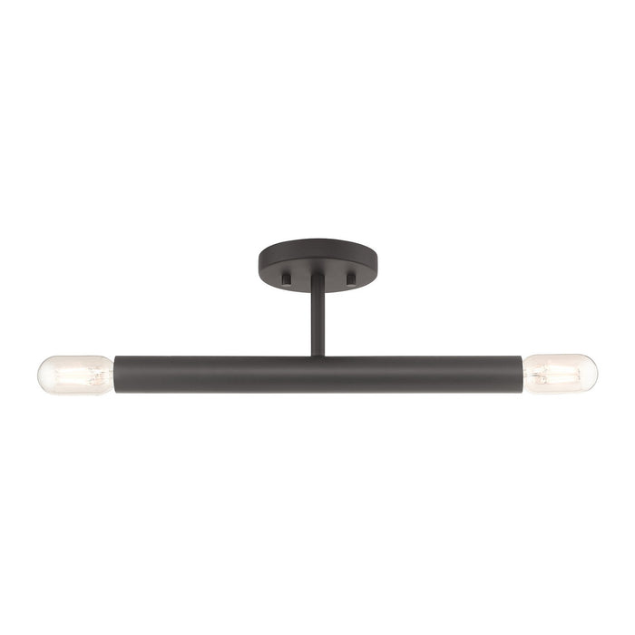 Livex Lighting 51139-07 Two Light Semi-Flush Mount, Bronze