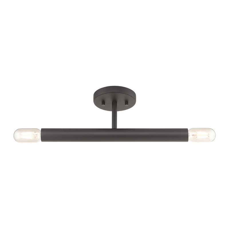 Livex Lighting 51139-07 Two Light Semi-Flush Mount, Bronze