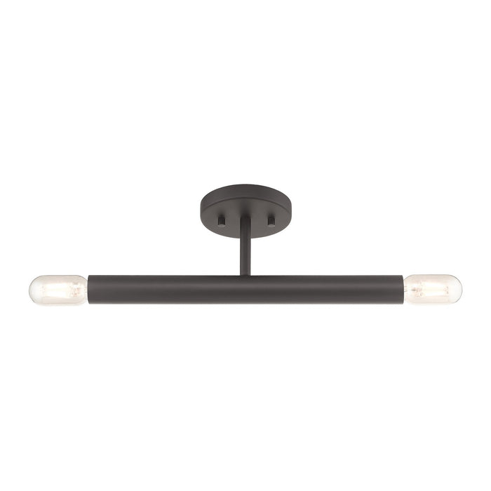 Livex Lighting 51139-07 Two Light Semi-Flush Mount, Bronze
