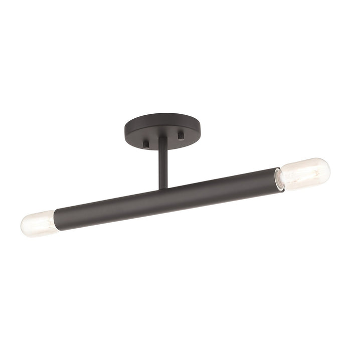 Livex Lighting 51139-07 Two Light Semi-Flush Mount, Bronze
