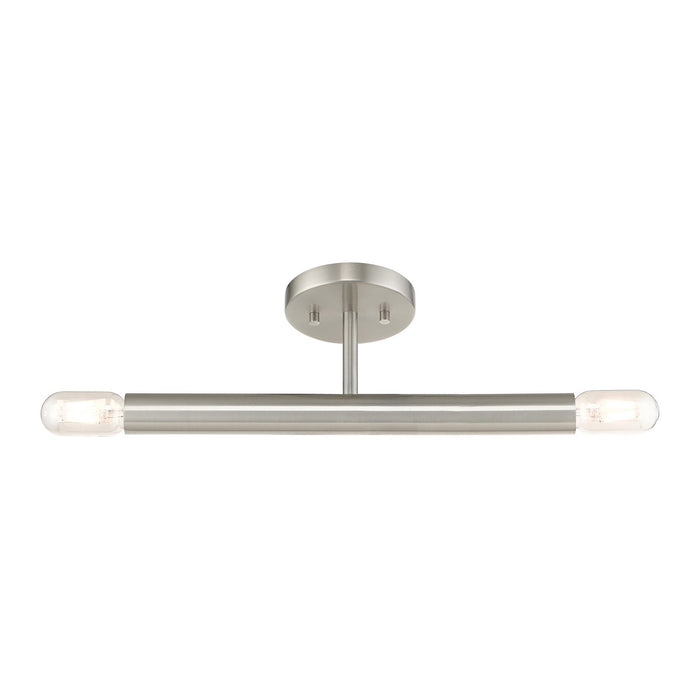 Livex Lighting 51139-91 Two Light Semi-Flush Mount, Brushed Nickel