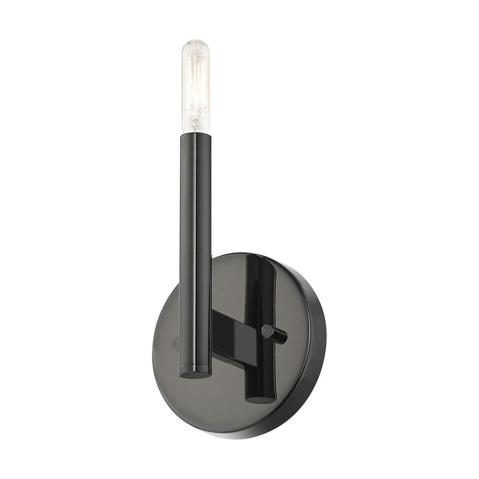 Livex Lighting 51171-46 One Light Wall Sconce, Black Chrome