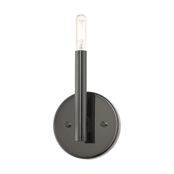 Livex Lighting 51171-46 One Light Wall Sconce, Black Chrome
