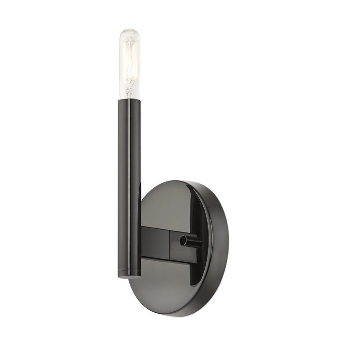 Livex Lighting 51171-46 One Light Wall Sconce, Black Chrome
