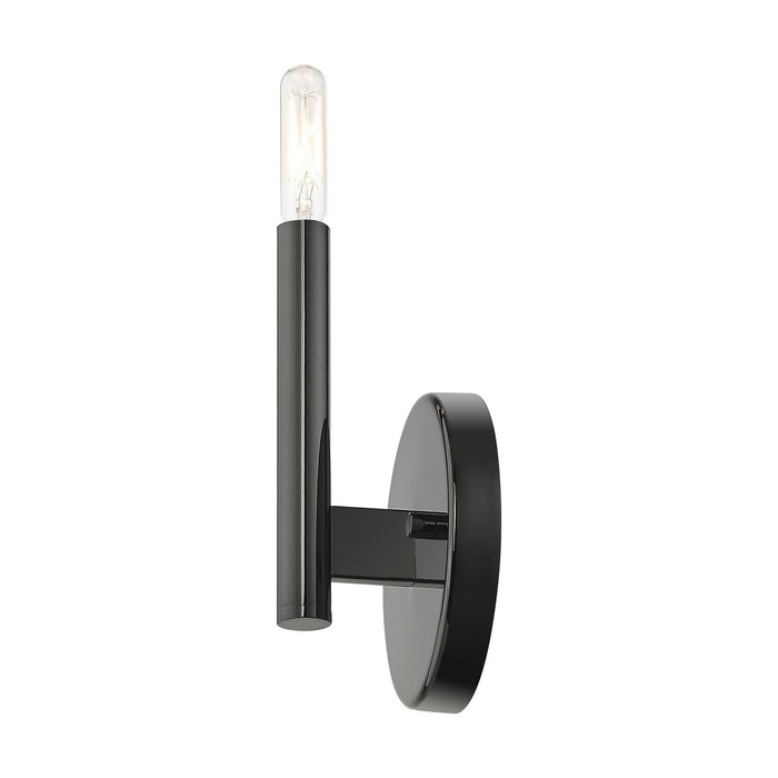 Livex Lighting 51171-46 One Light Wall Sconce, Black Chrome