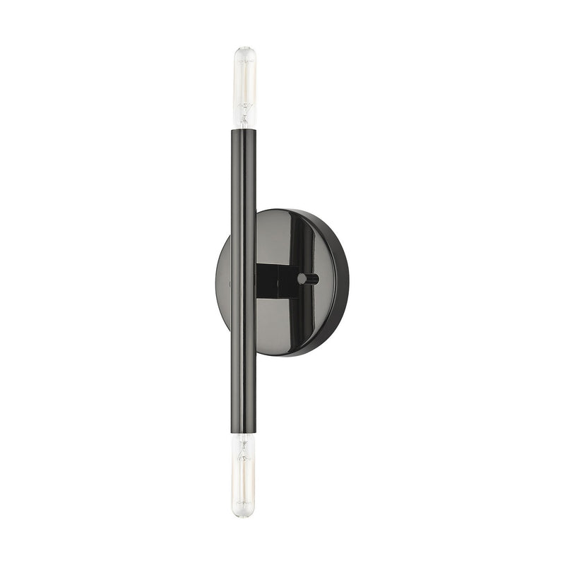 Livex Lighting 51172-46 Two Light Wall Sconce, Black Chrome