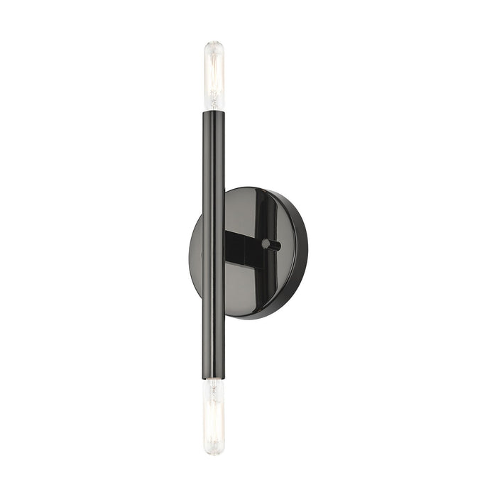 Livex Lighting 51172-46 Two Light Wall Sconce, Black Chrome