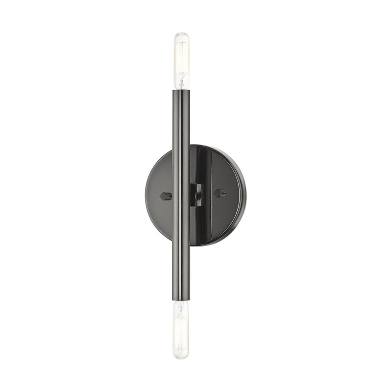 Livex Lighting 51172-46 Two Light Wall Sconce, Black Chrome