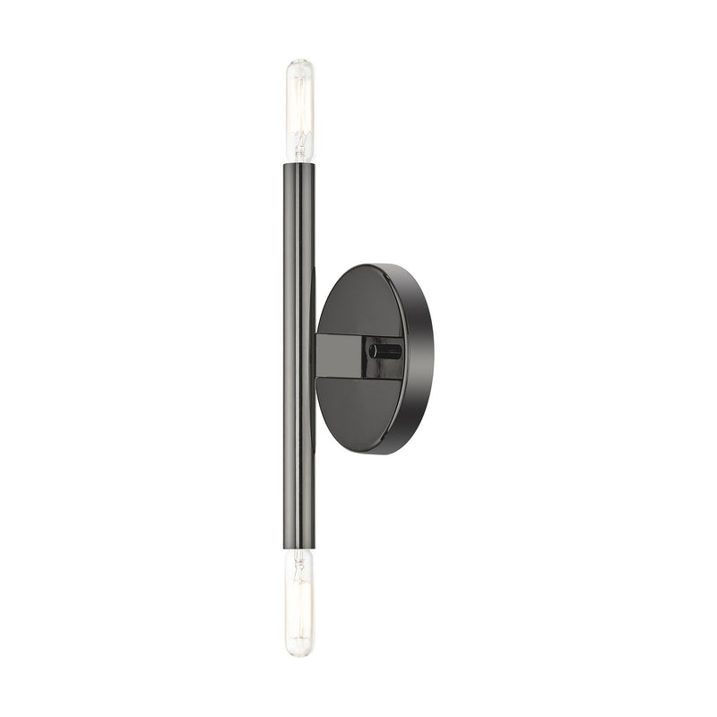 Livex Lighting 51172-46 Two Light Wall Sconce, Black Chrome