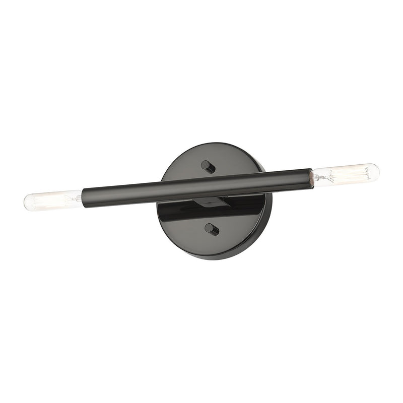 Livex Lighting 51172-46 Two Light Wall Sconce, Black Chrome