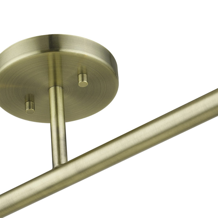 Livex Lighting 51179-01 Two Light Semi-Flush Mount, Antique Brass