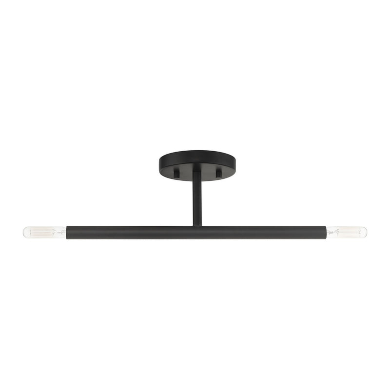 Livex Lighting 51179-04 Two Light Semi-Flush Mount, Black