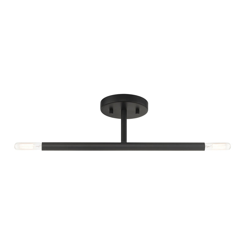 Livex Lighting 51179-04 Two Light Semi-Flush Mount, Black