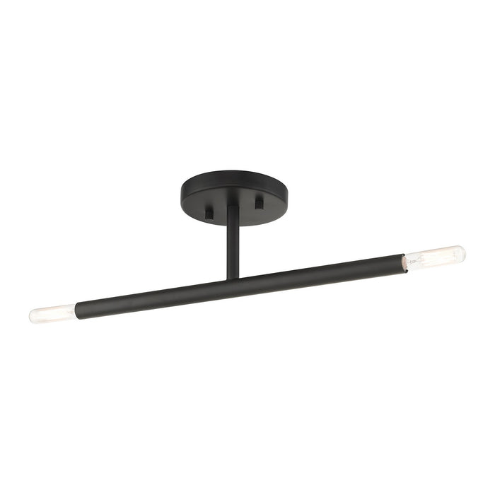 Livex Lighting 51179-04 Two Light Semi-Flush Mount, Black